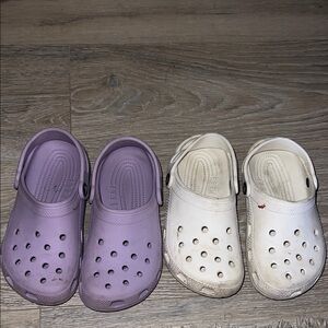 Kids' Purple and White Clogs